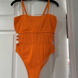 Orange Ribbed One-Piece Swimsuit | SUPER Flattering 🔥